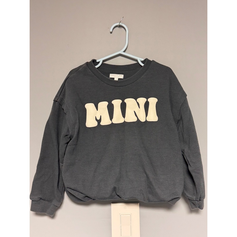 Grayson Mini Kids 5T Charcoal Gray MINI Graphic Sweatshirt Long Sleeve Pullover
